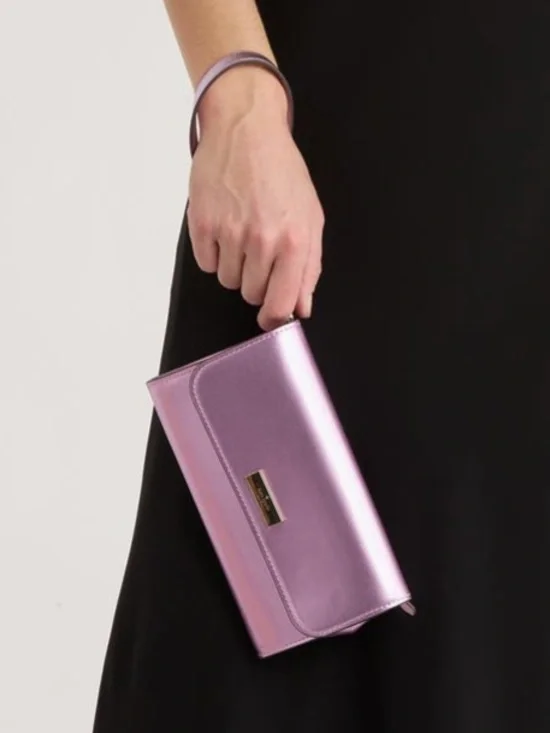 $199 Kate Spade ♠️ Kenzie Medium Wristlet Patent Wallet Quartz Pink NWT in a box - Picture 6 of 12